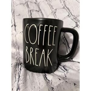 Rae Dunn by Magenta Farmhouse Black Coffee Tea Mug Reads “Coffee Break” EUC